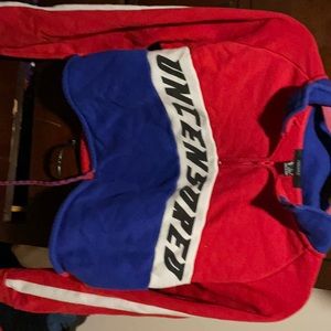 Red White and Blue Crop top Jacket with Tie